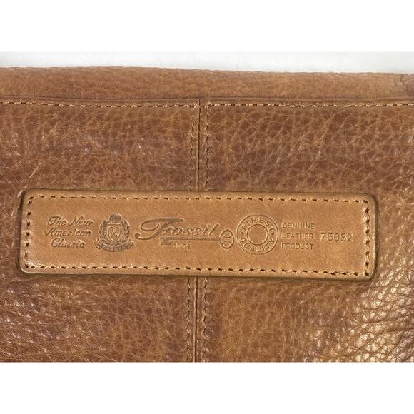 Fossil 75082 Crossbody Messenger Bag Envelope Camel Boho Leather Travel Cargo - Picture 5 of 16